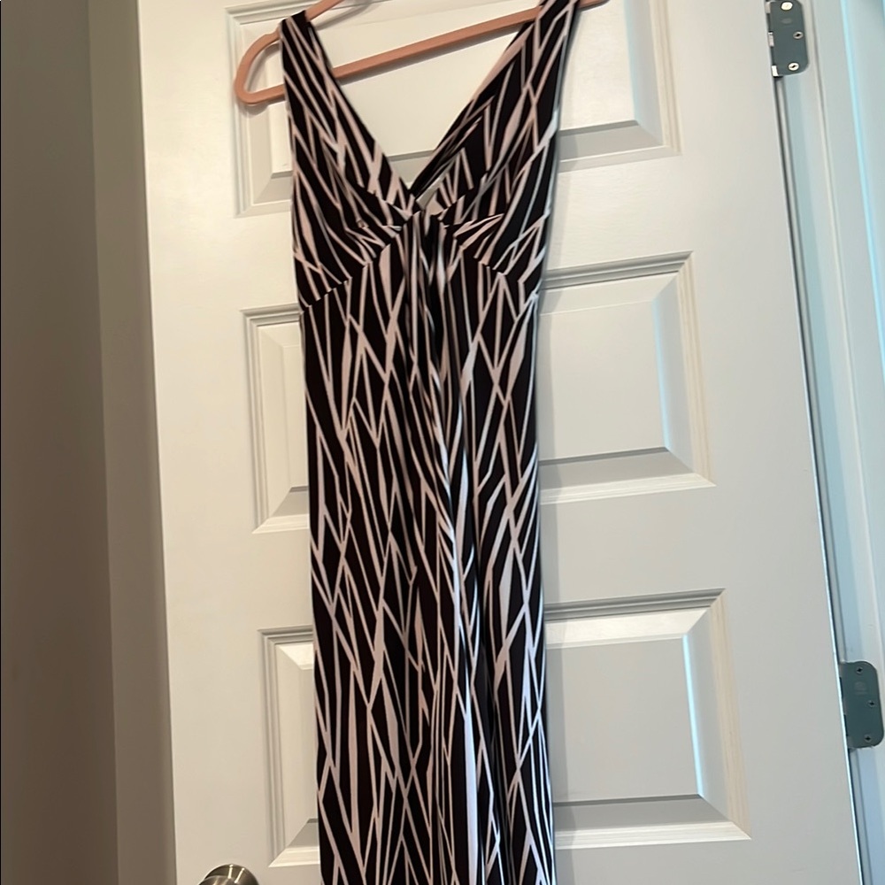Donna Ricco Brown and Cream Halter Midi Dress - Picture 1 of 9